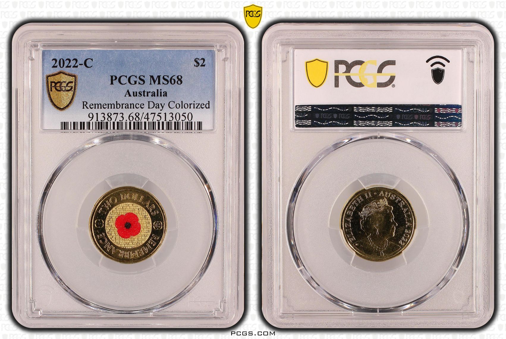 Remembrance Day Colorized , Two Dollar, 2022-C, PCGS MS68