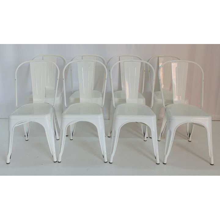 SET OF 8 METAL DINING CHAIRS
