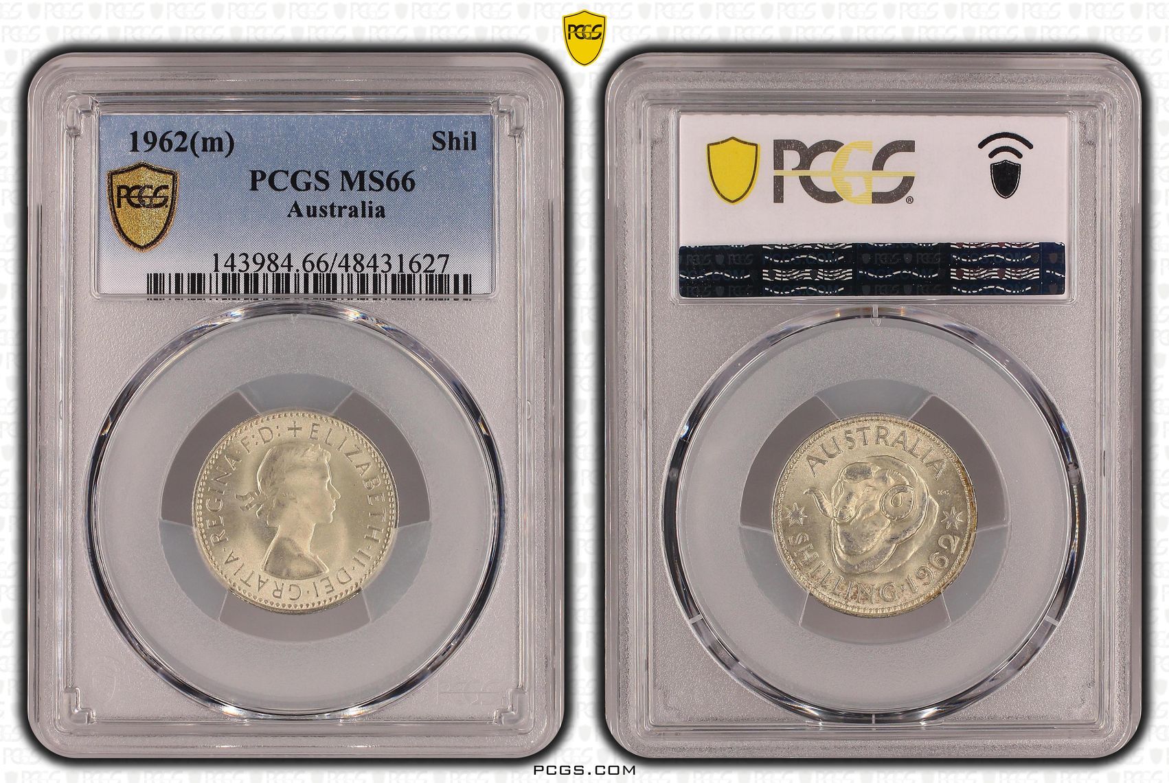 Shilling, 1962(m), PCGS MS 66