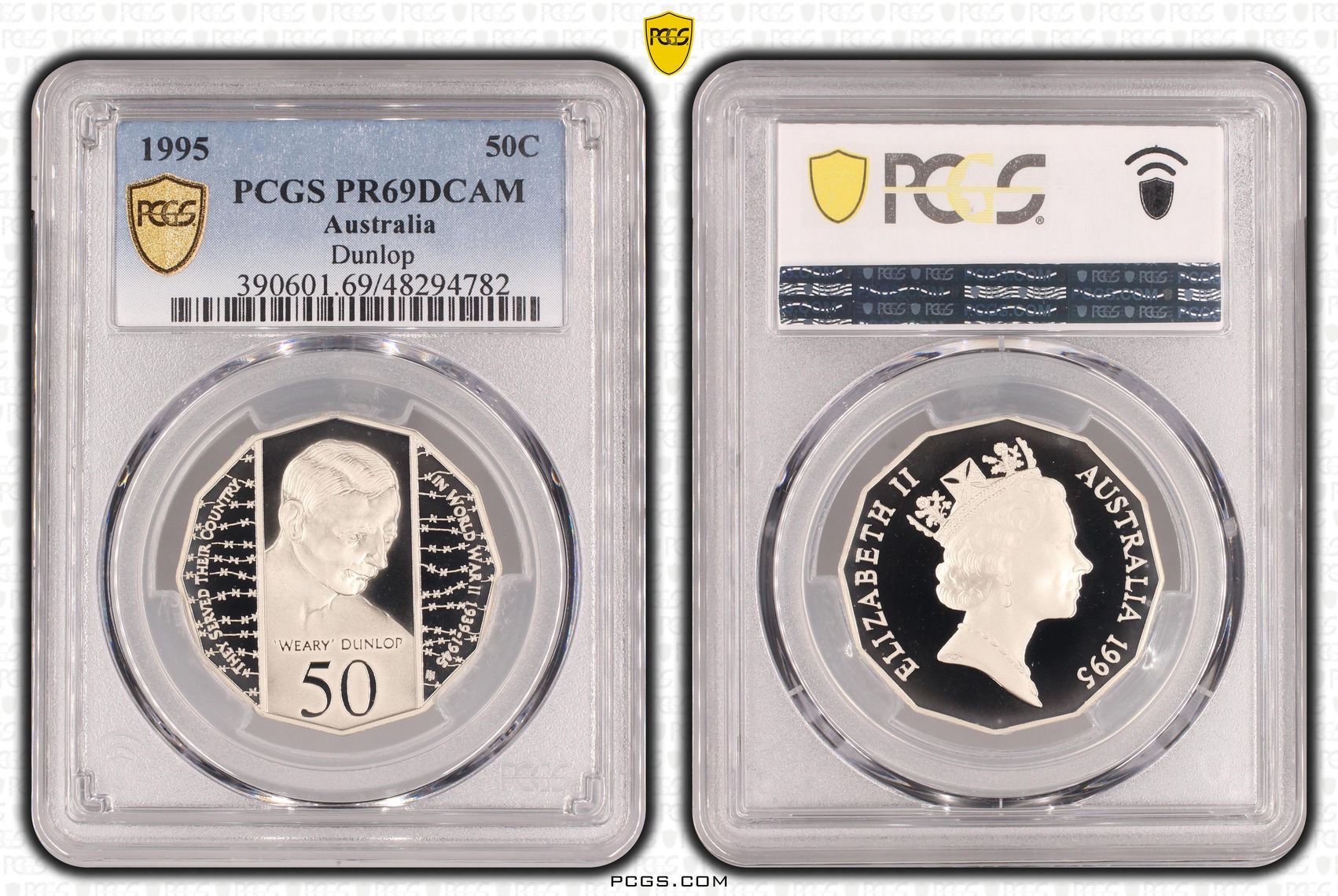 Elizabeth II, Dunlop , Fifty Cent, 1995, PCGS PR69DCAM