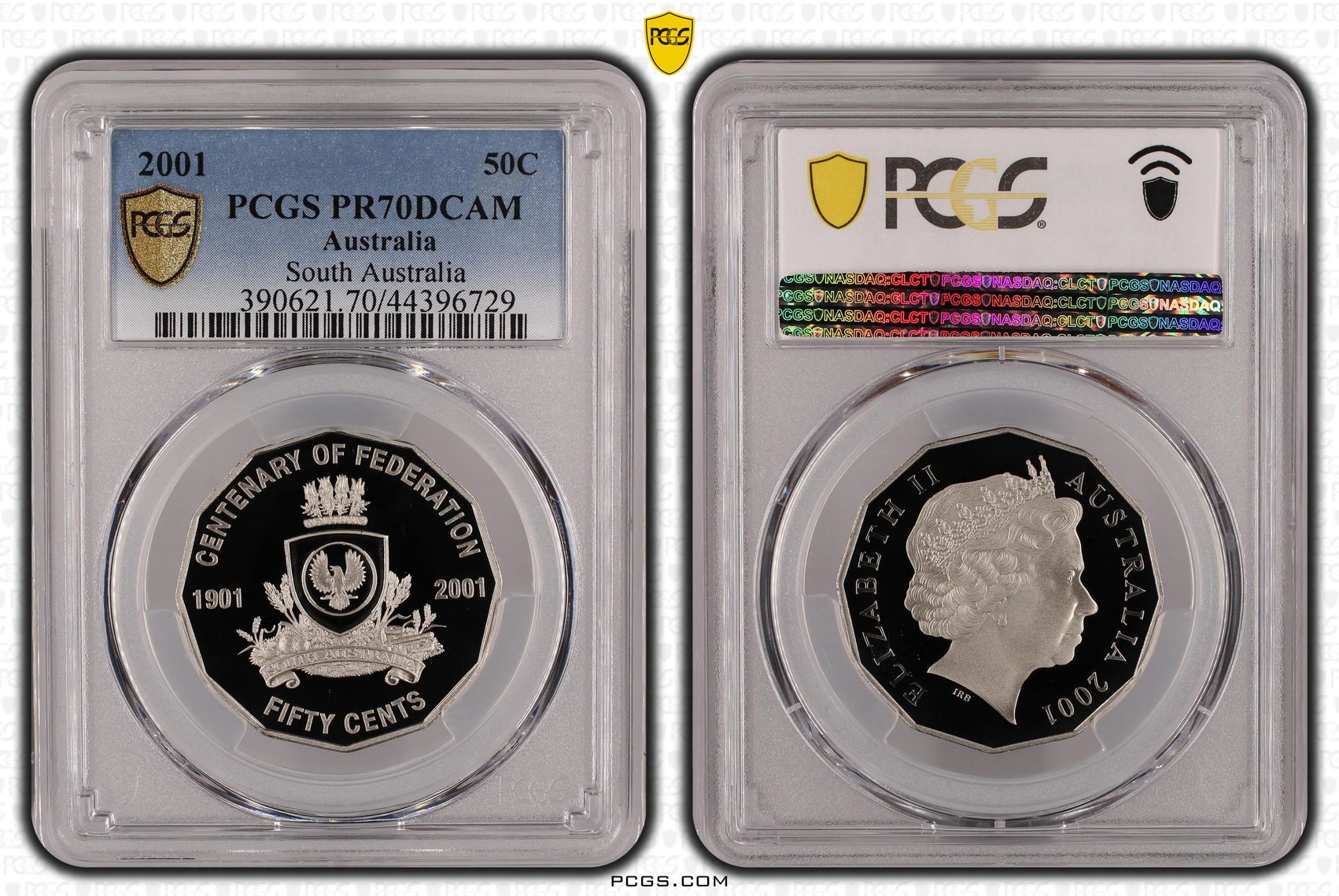 2001 Australian Fifty Cent, 50c Proof South Australia PCGS - PR70DCAM POP 28/0 -729