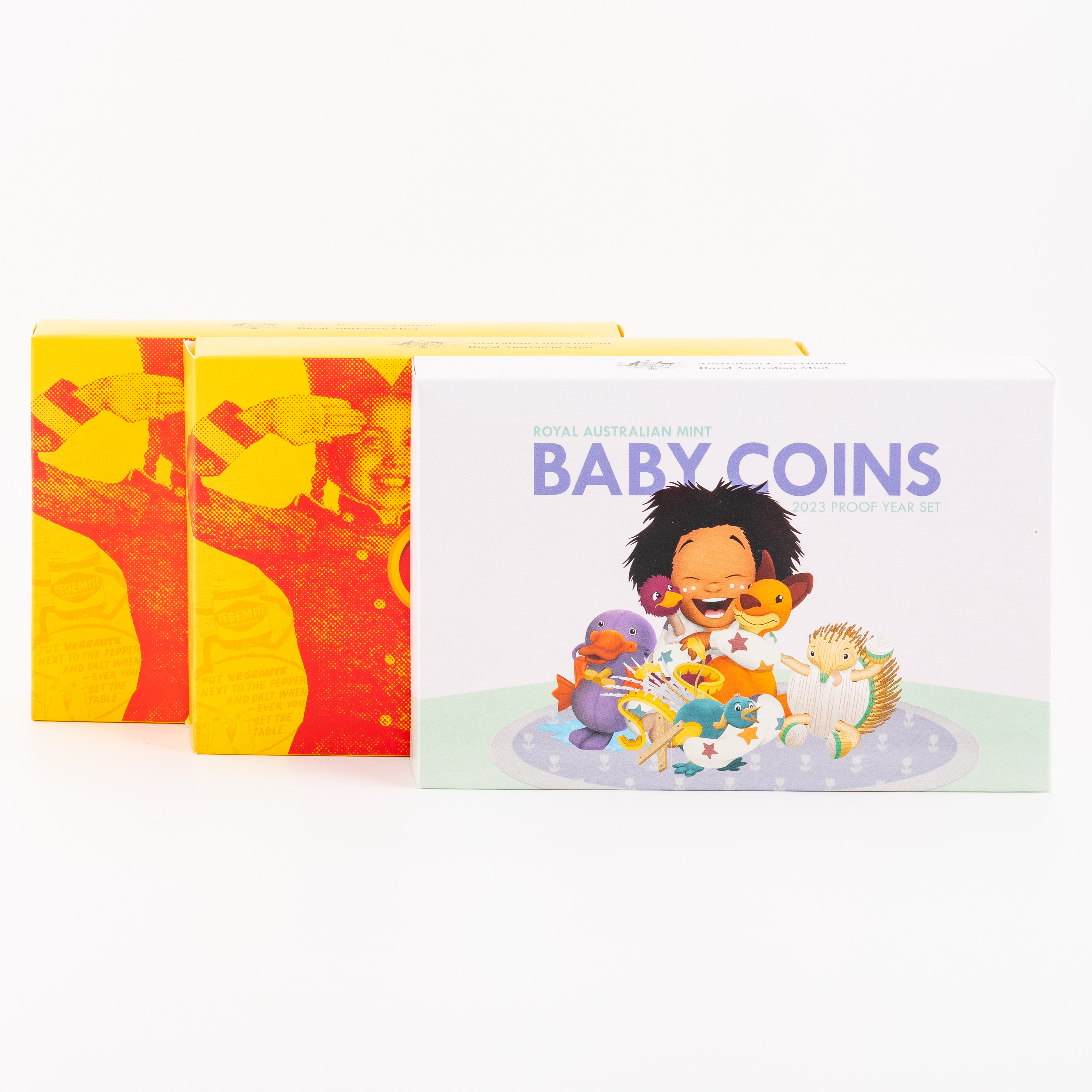 Elizabeth II, Vegemite Centenary & Baby Coins, Five Cents - Two Dollars, 2023, FDC