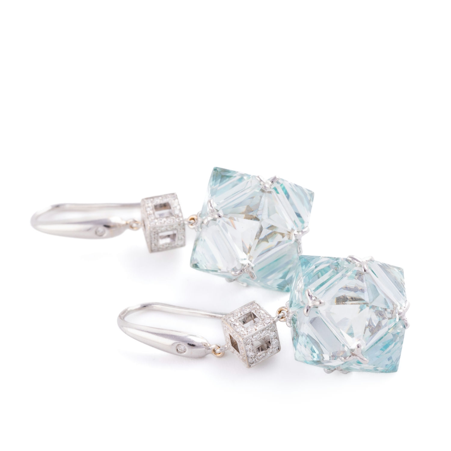 Topaz & Diamond Earrings 18ct Gold,