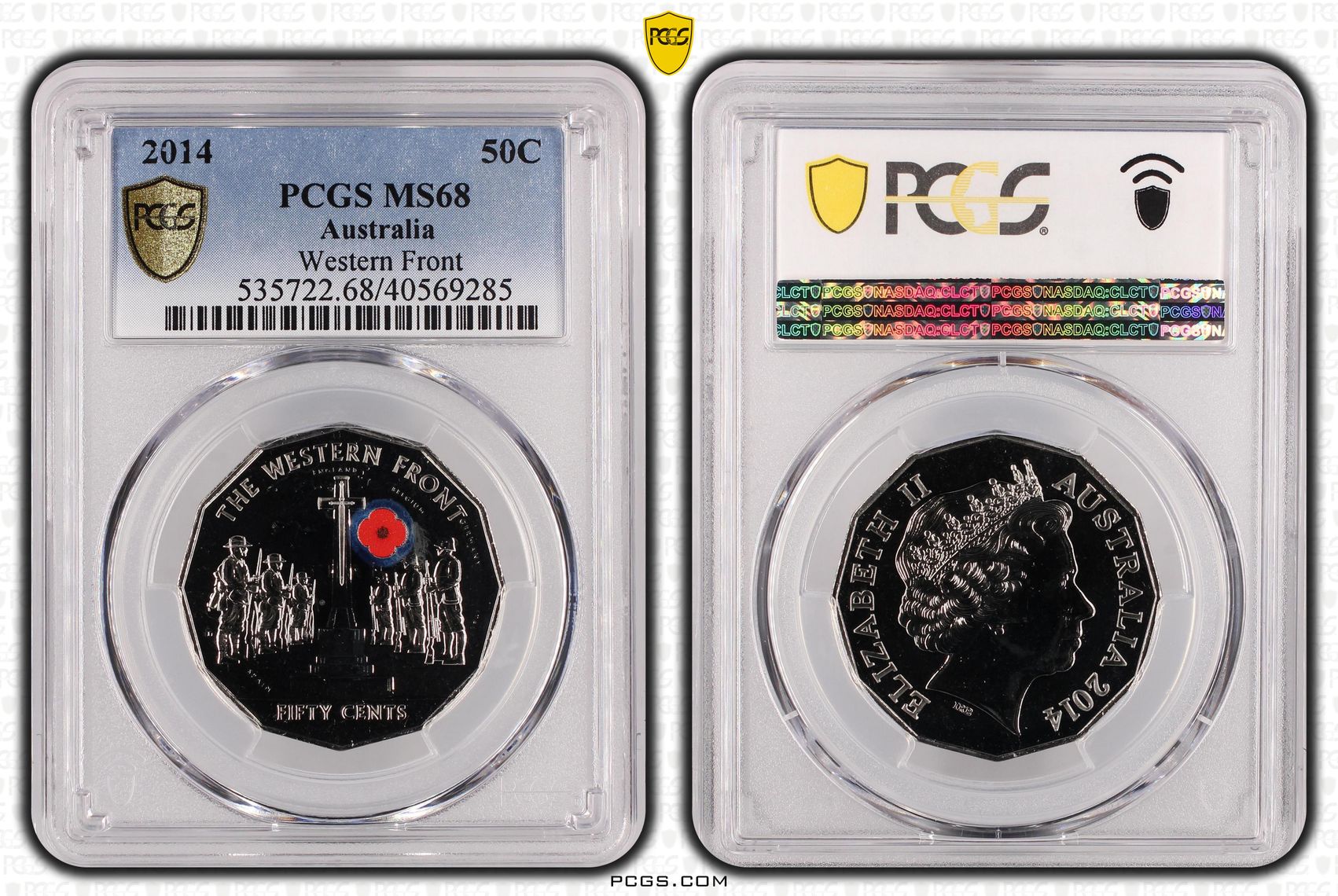 Western Front Colorized , Fifty Cent, 2014, PCGS MS68