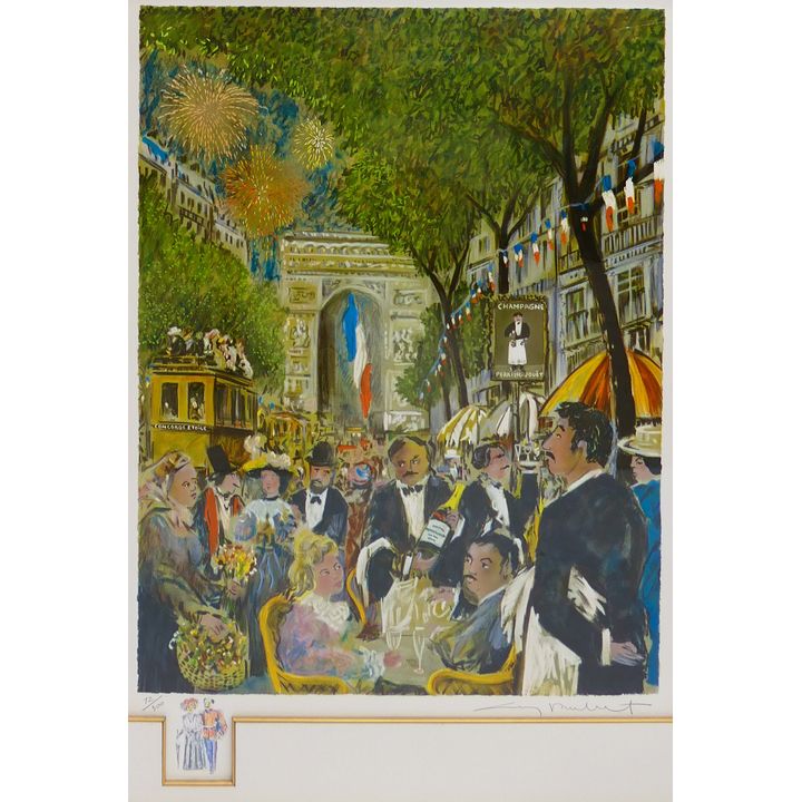 Guy Buffet 'Champs E'Lysee' S/N Lithograph. Edition 72/500.