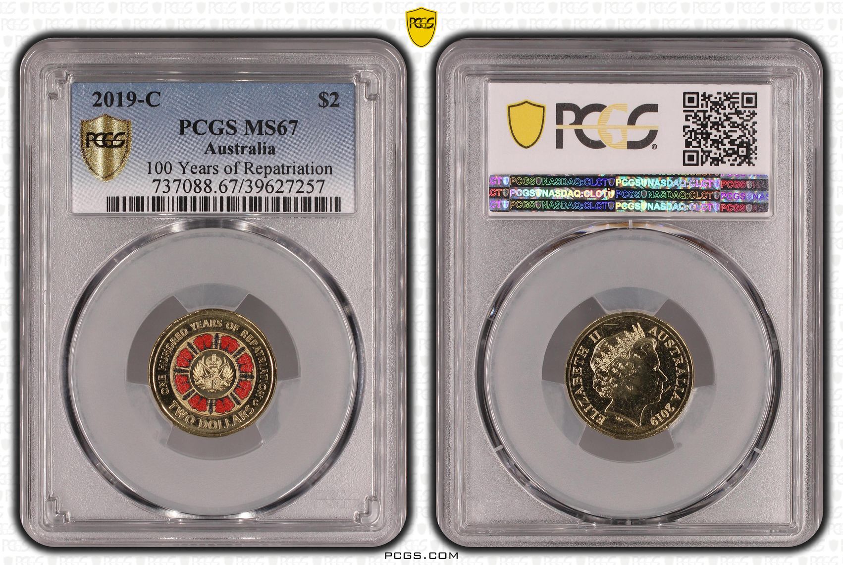 100 Years of Repatriation Colorized , Two Dollar, 2019-C, PCGS MS67