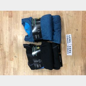 (2) BOYS' LIGHTWEIGHT THERMAL UNDERWEAR SET - C9 CHAMPION BLACK AND BLUE SZ XL