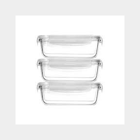 George Mason - Glass Storage Container - Set of 3- Bar 8719987826085- 51742/433 SN B3 (S10)