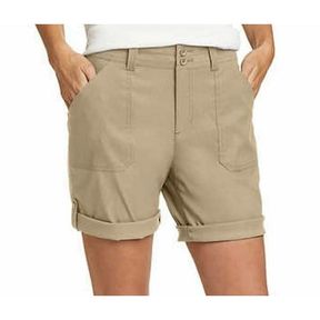 Eddie Bauer Women S Stretch UPF 50 Rolled Hem Adjustable Length Bermuda Short (US Numeric 6 Regular Regular Brown)