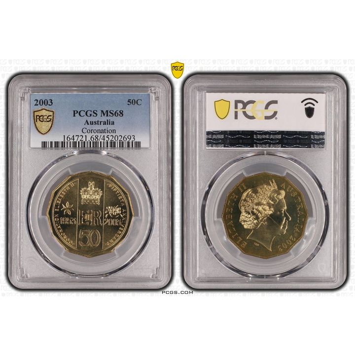 Elizabeth II, Coronation, Fifty Cent, 2003, PCGS MS 68