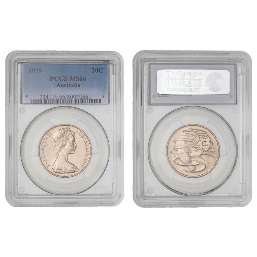 260 · Elizabeth II,  , Twenty Cent, 1979, PCGS MS66