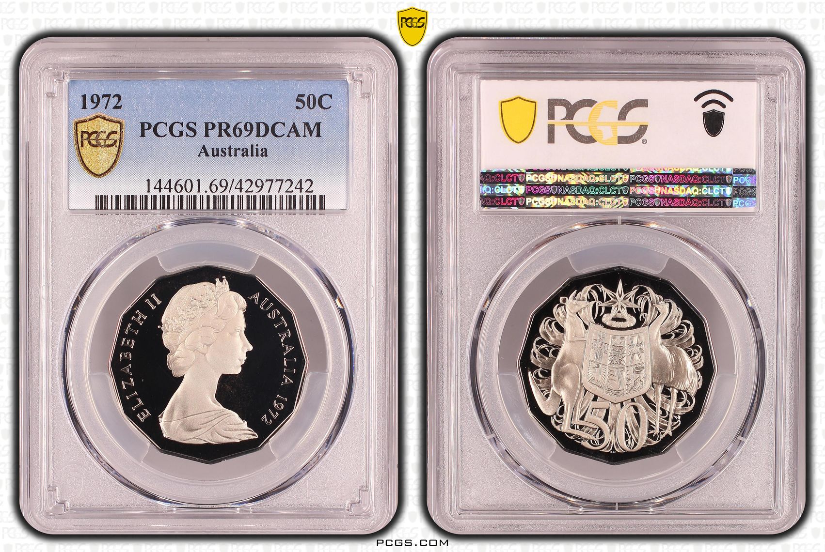 Elizabeth II, Fifty Cent, 1972, PCGS PR 69DCAM