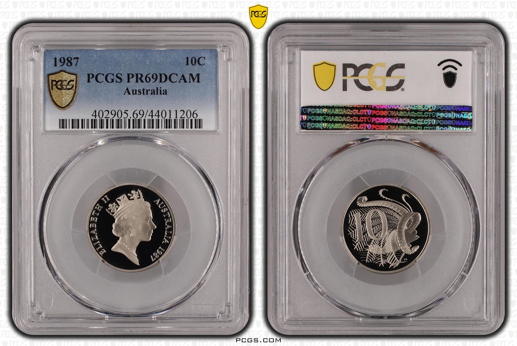 Ten Cent, 1987, Pcgs Pr69dcam