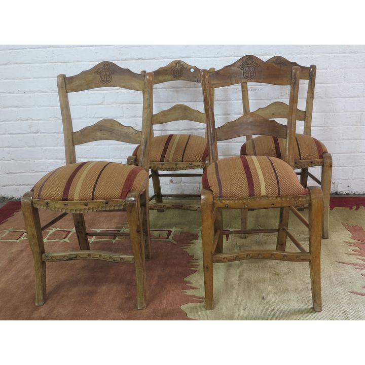 SET OF 4 SPANISH DINING CHAIRS