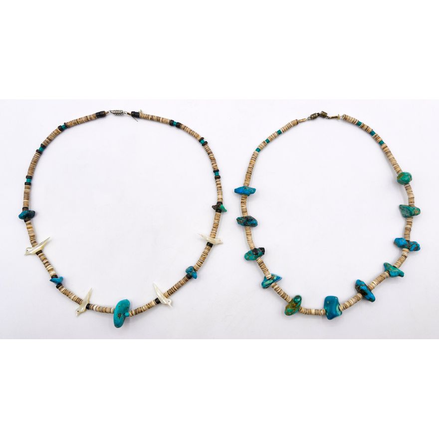 Box 2pc Navajo Turquoise Fetish Bead Necklaces