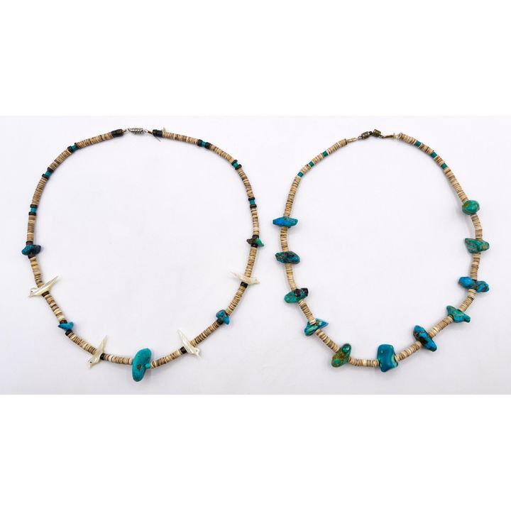 Box 2pc Navajo Turquoise Fetish Bead Necklaces