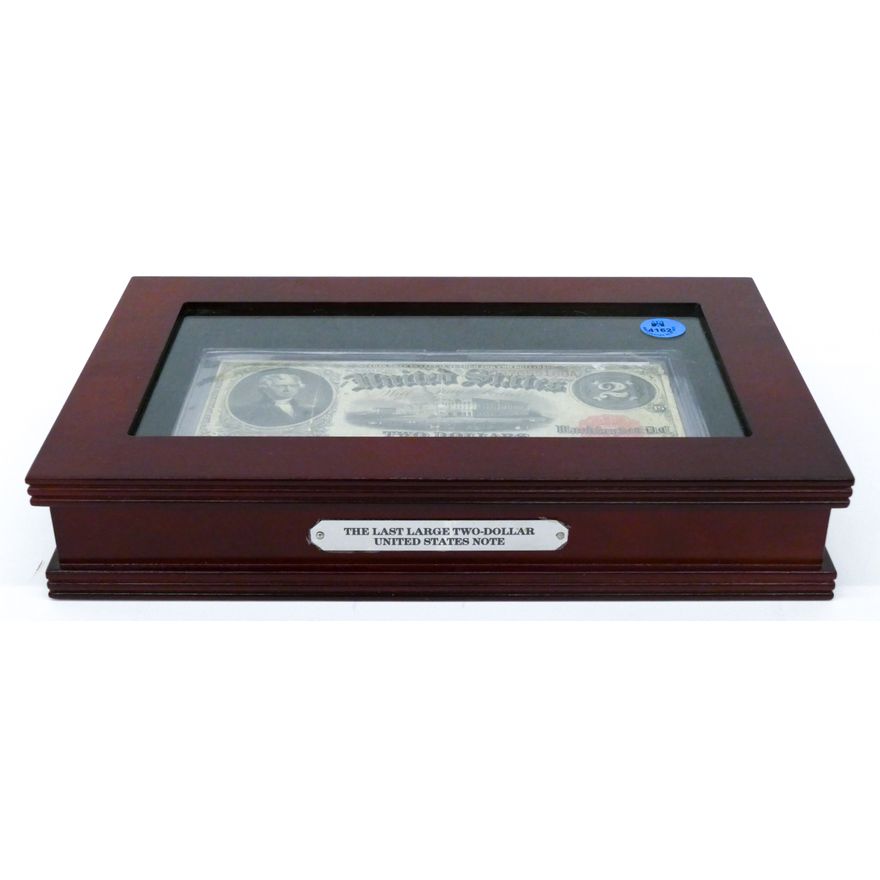 2pc US 1917 $2 Jefferson Currency Notes in Display Case