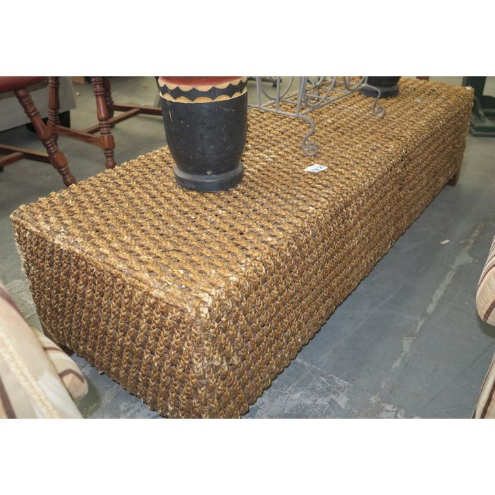WICKER COFFEE TABLE/OTTOMAN,