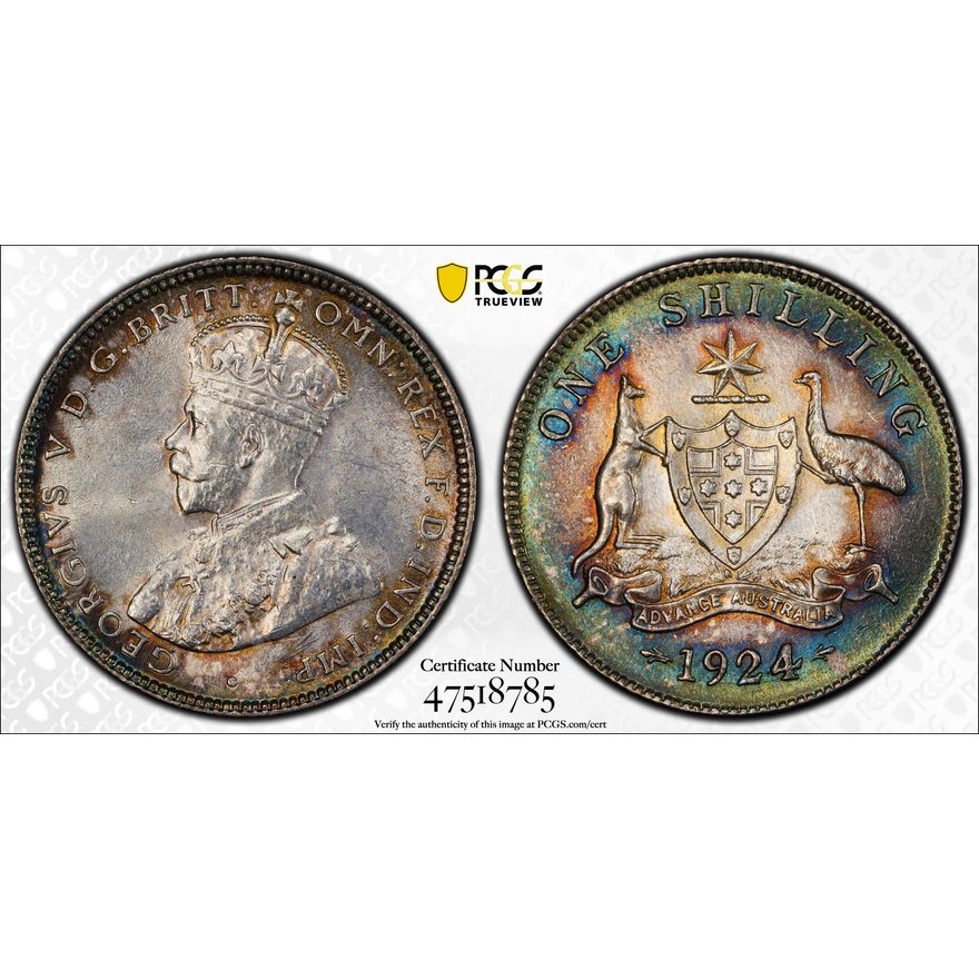 Shilling, 1924, PCGS MS 64