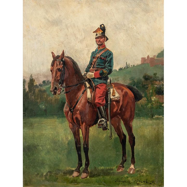 Wojciech Kossak | Portret cesarza Wilhelma II na koniu, 1891 r.