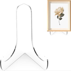 BOLOYO 60-DEGREE ANGLE ACRYLIC PLATE STAND, 3 INCH 2PC CLEAR ACRYLIC DISPLAY EASEL, CLEAR TABLET HOLDER FOR DISPLAYING,3" H X 3.12