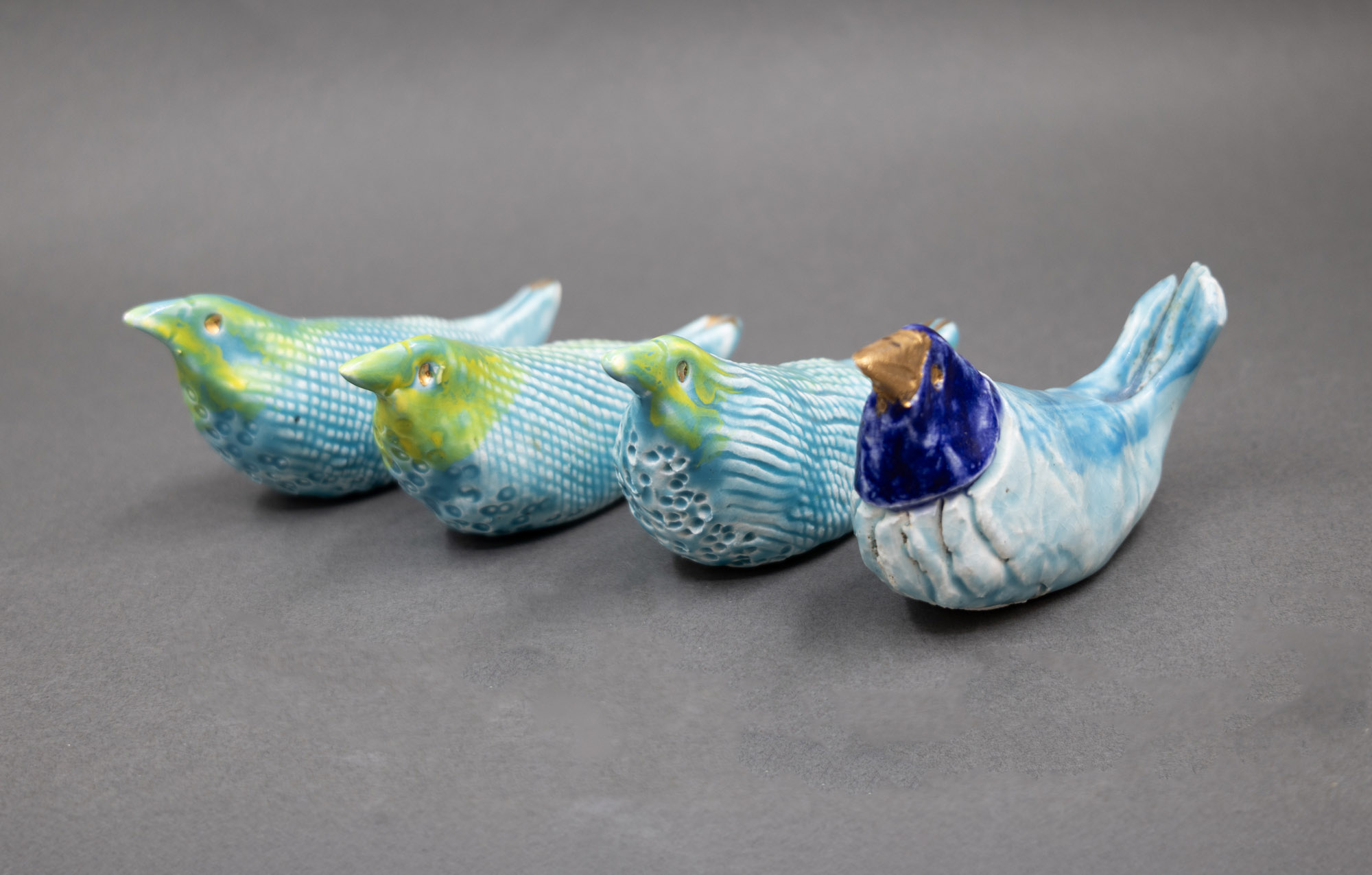 Rosemary Brittain - Four porcelain birds — sold at auction in New Zealand for $400