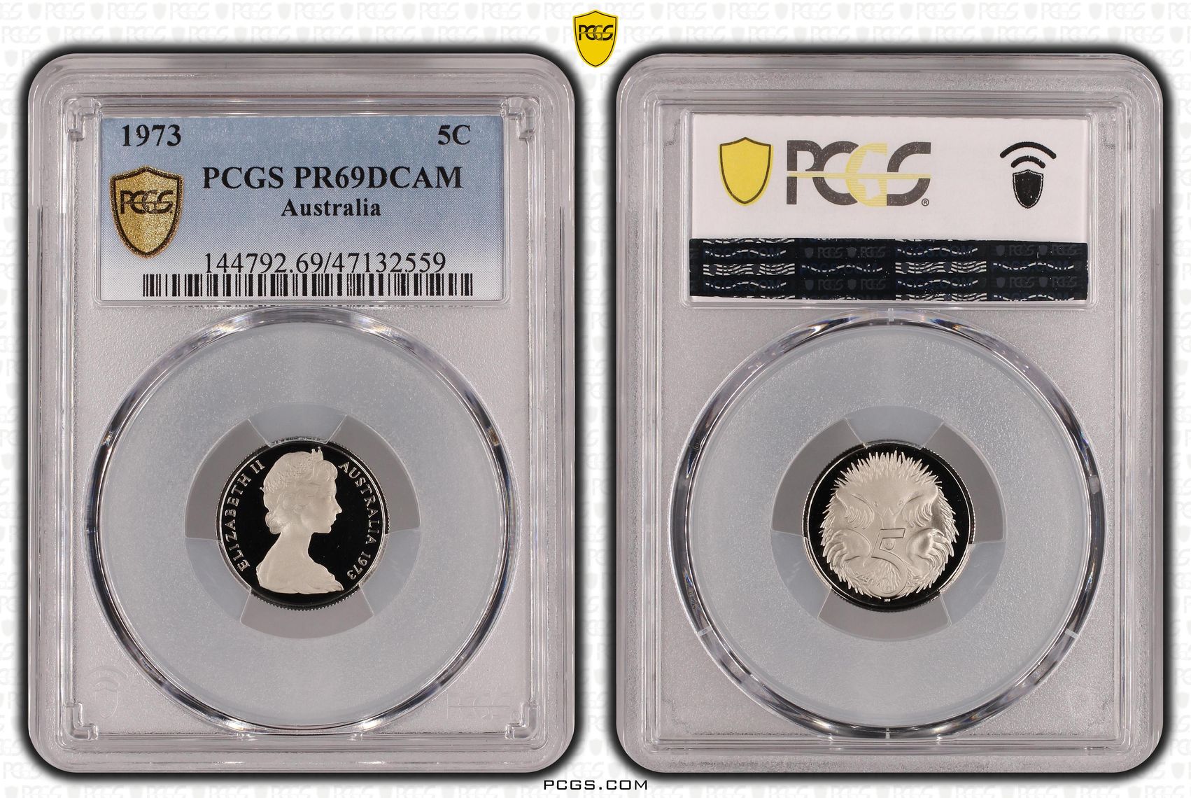 Elizabeth II, Five Cent, 1973, PCGS PR69DCAM