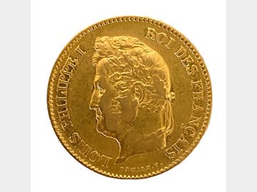 1834A FRENCH LOUIS PHILIPPE I GOLD 40 FRANCS COIN