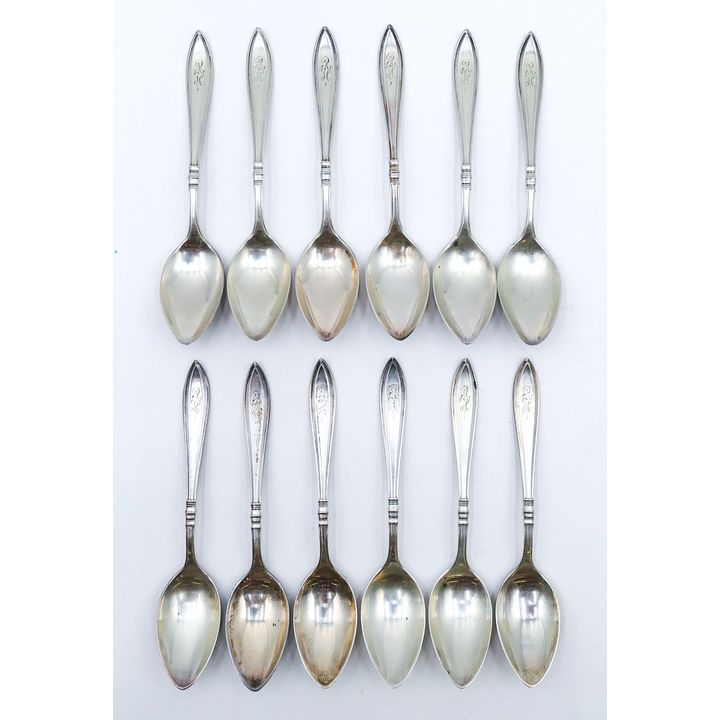 Set 12 Antique Gorham Sterling Spoons 6'' - 299 Grams TW