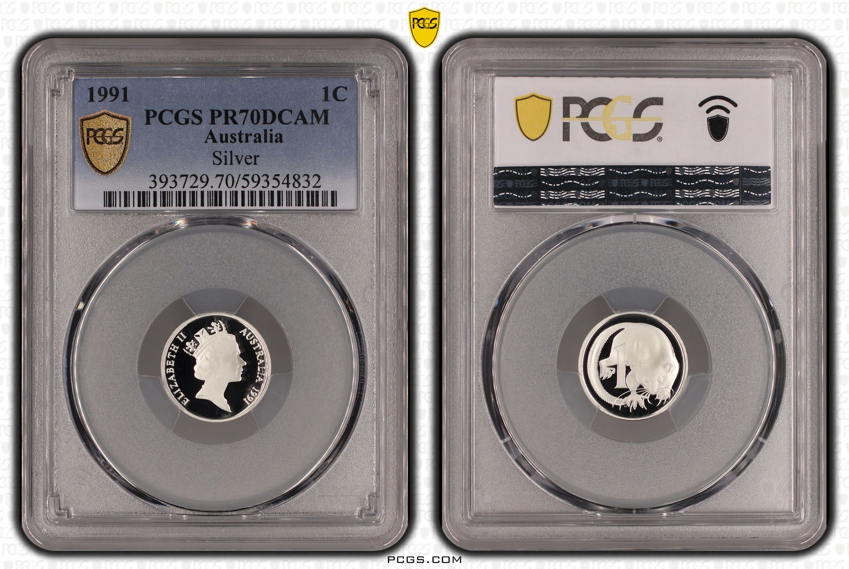 Elizabeth II, Silver, One Cent, 1991, PCGS PR70DCAM