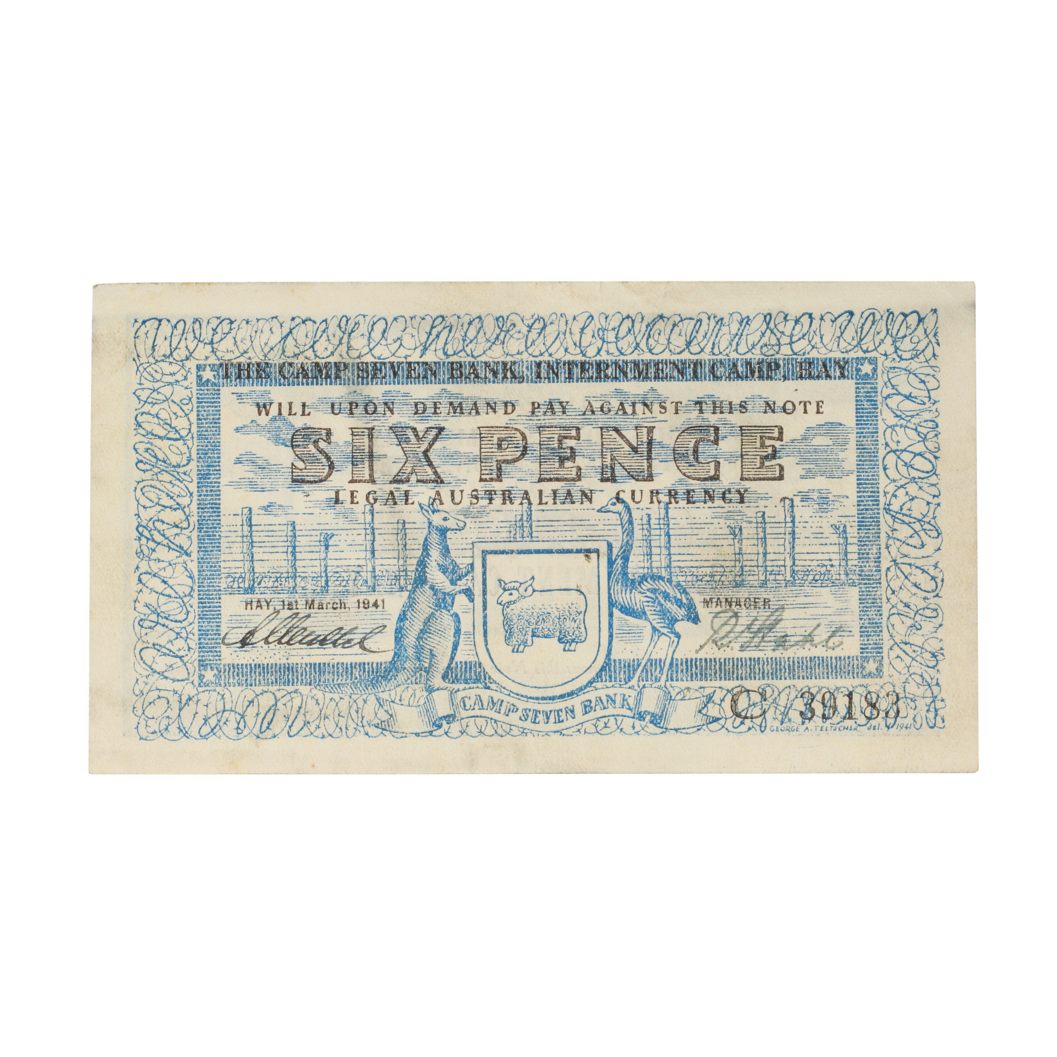118. · Hay Internment Camp, Sixpence,  1941, aUNC
