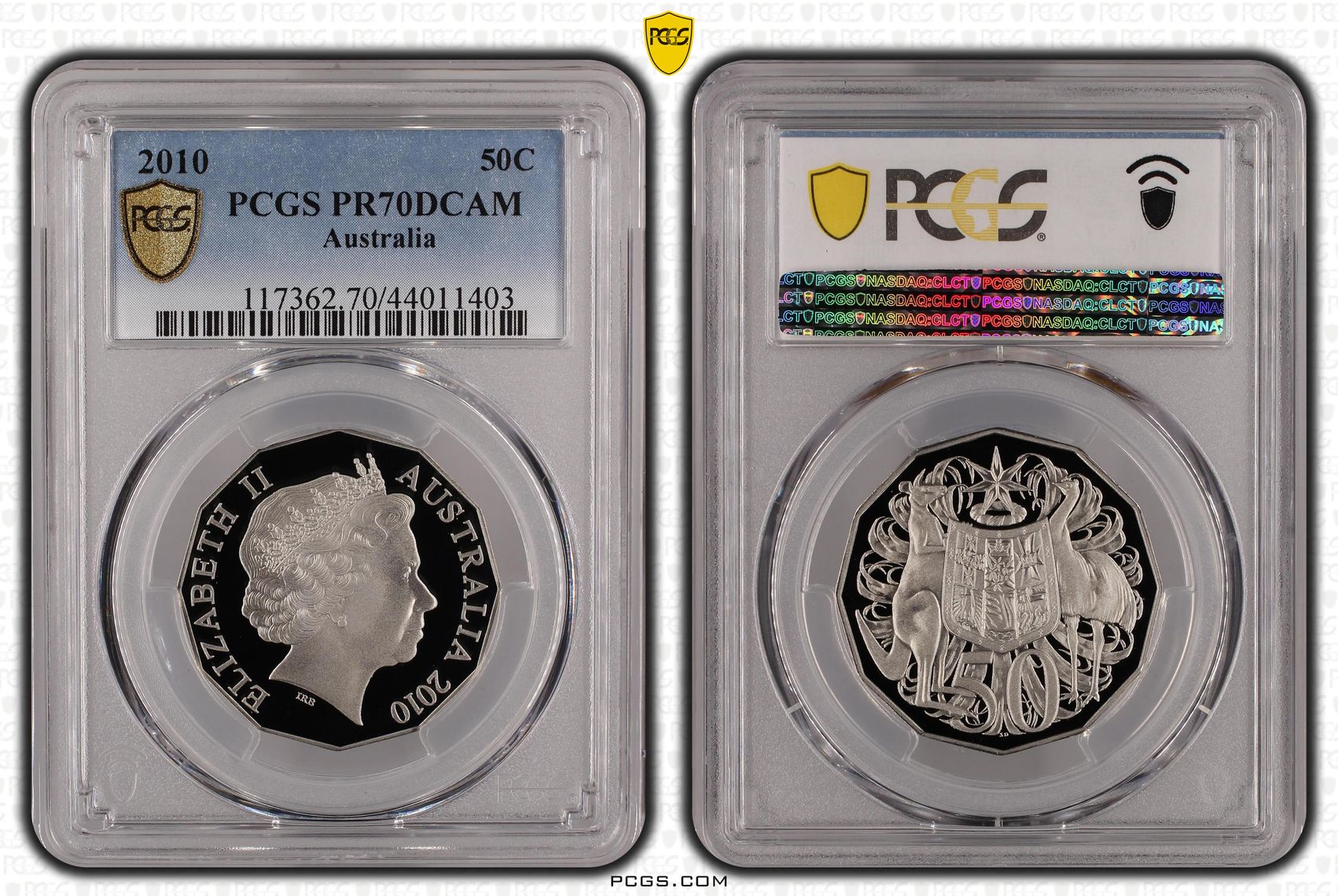 2010 Australian Fifty Cent, 50c Proof PCGS - PR70DCAM POP 23/0 -403