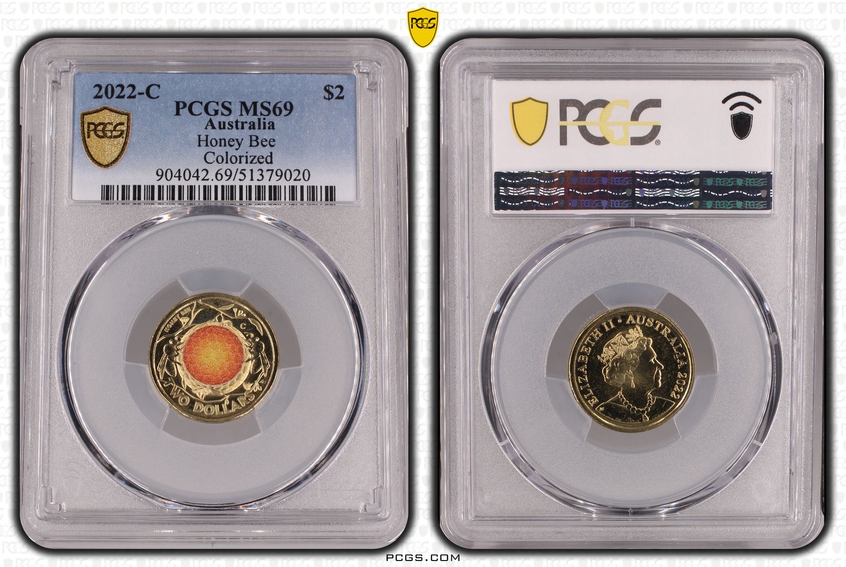 Honey Bee Colorized, Two Dollar, 2022-C, PCGS MS69