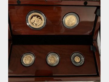 2017 ELIZABETH II 200TH ANNIVERSARY PROOF GOLD 5-COIN SET BOX & CERT