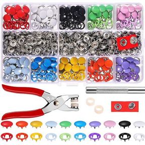 DIY Craft Colourful Metal Button Ring Press Snap Fasteners Kit Jumbo Pack |
