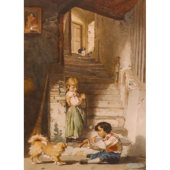 Willem Johannes Martens (1838-1895 Netherlands) Domestic Scene
