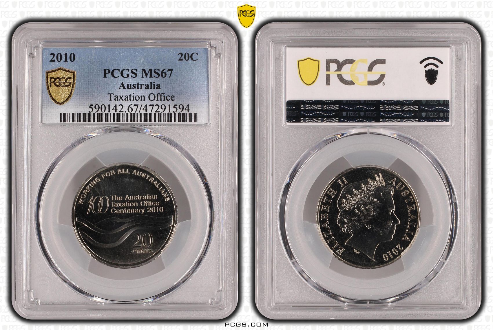Taxation Office, Twenty Cent, 2010, PCGS MS 67