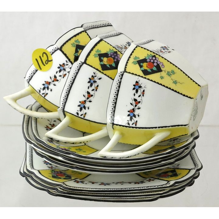 A SET OF 3 MID 20TH CENTURY SHELLEY BONE CHINA TRIOS.