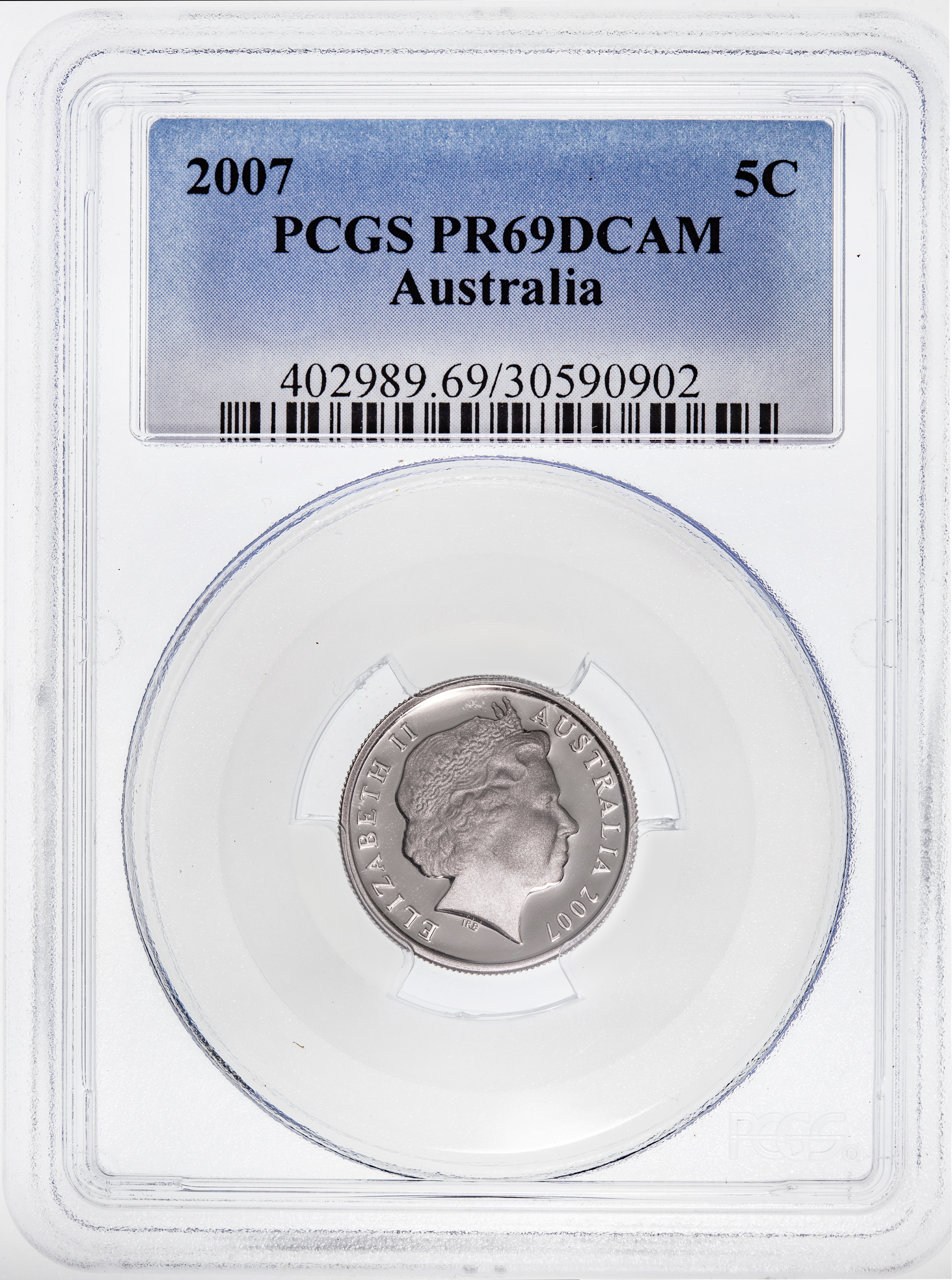 Five Cent, 2007, PCGS PR69DCAM