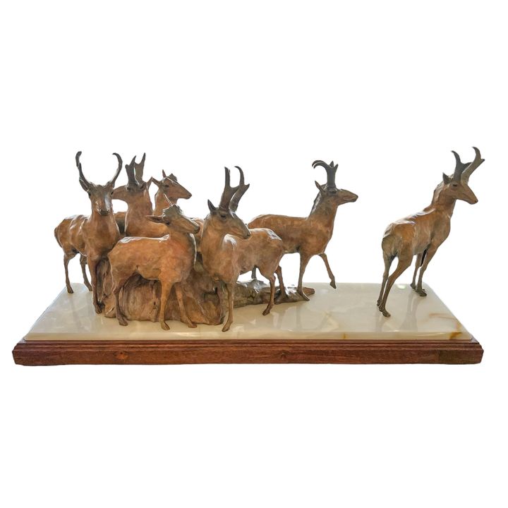 Sherry Sander ''Antelope at Ingomar'' 1989 Bronze