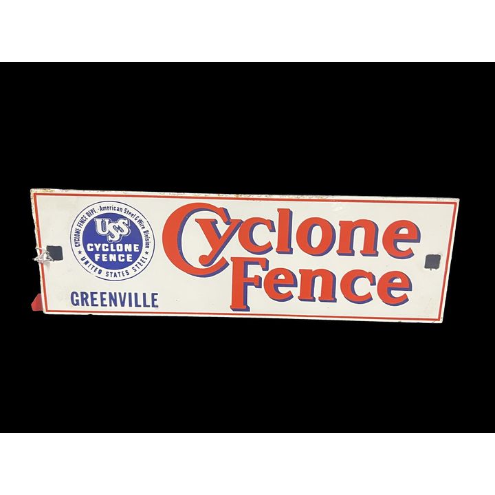 Cyclone Fence United States Steel Greenville Porcelain Sign