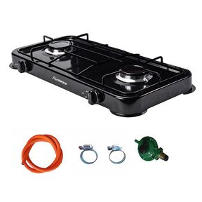 2 Plate Gas Stove 2 Burner Stainless Steel Including Ful Set Black |
