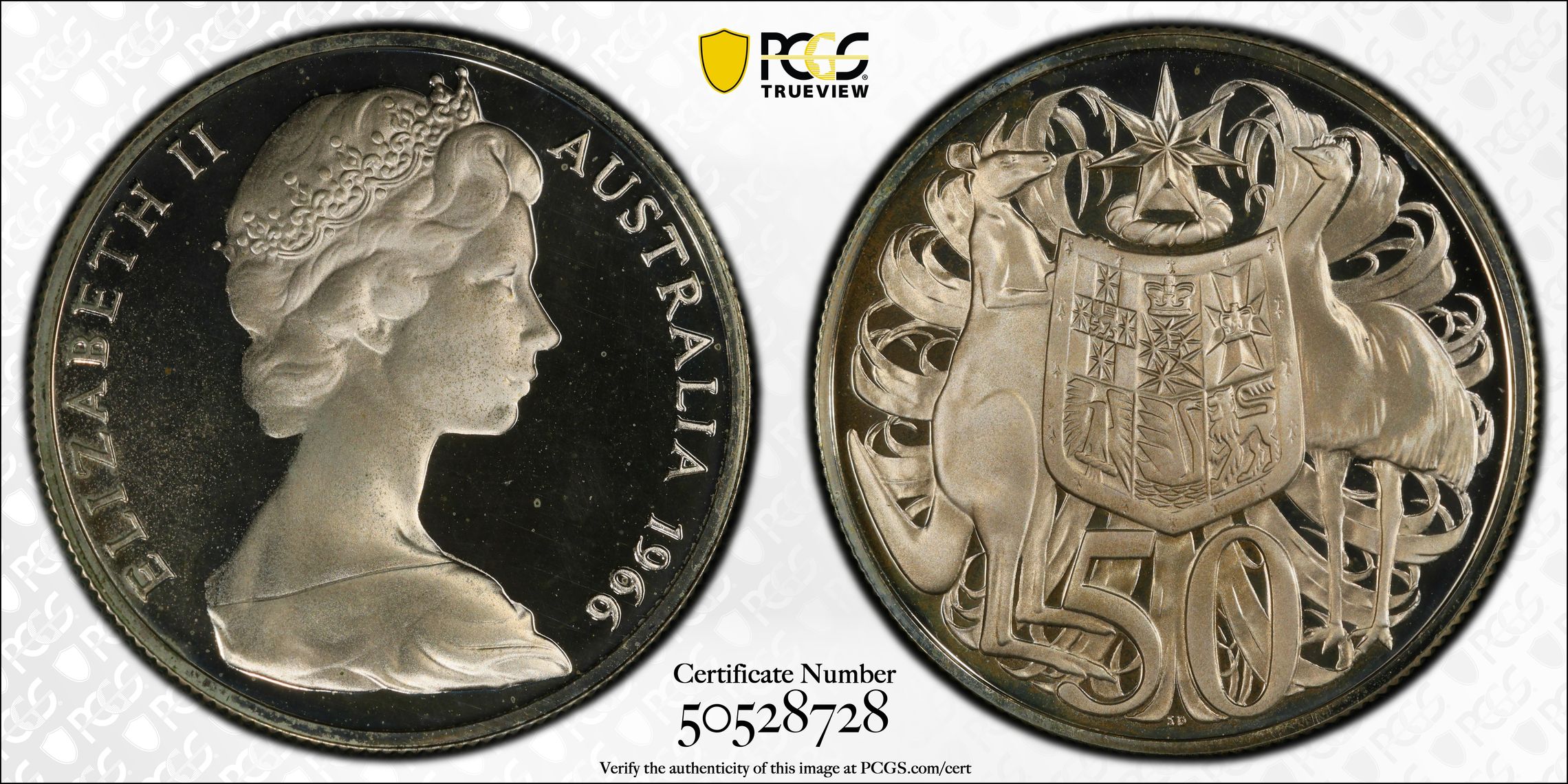 Fifty Cent, 1966, PCGS PR68DCAM