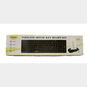 2.4G Ultra Slim Portable Wireless Keyboard Mouse Combo - Black -