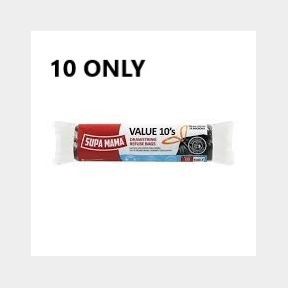 BRAND NEW - Supa Mama Value 10's Drawstring Refuse Bags - (ONLY 10)-51464/9650 B8 (S4)
