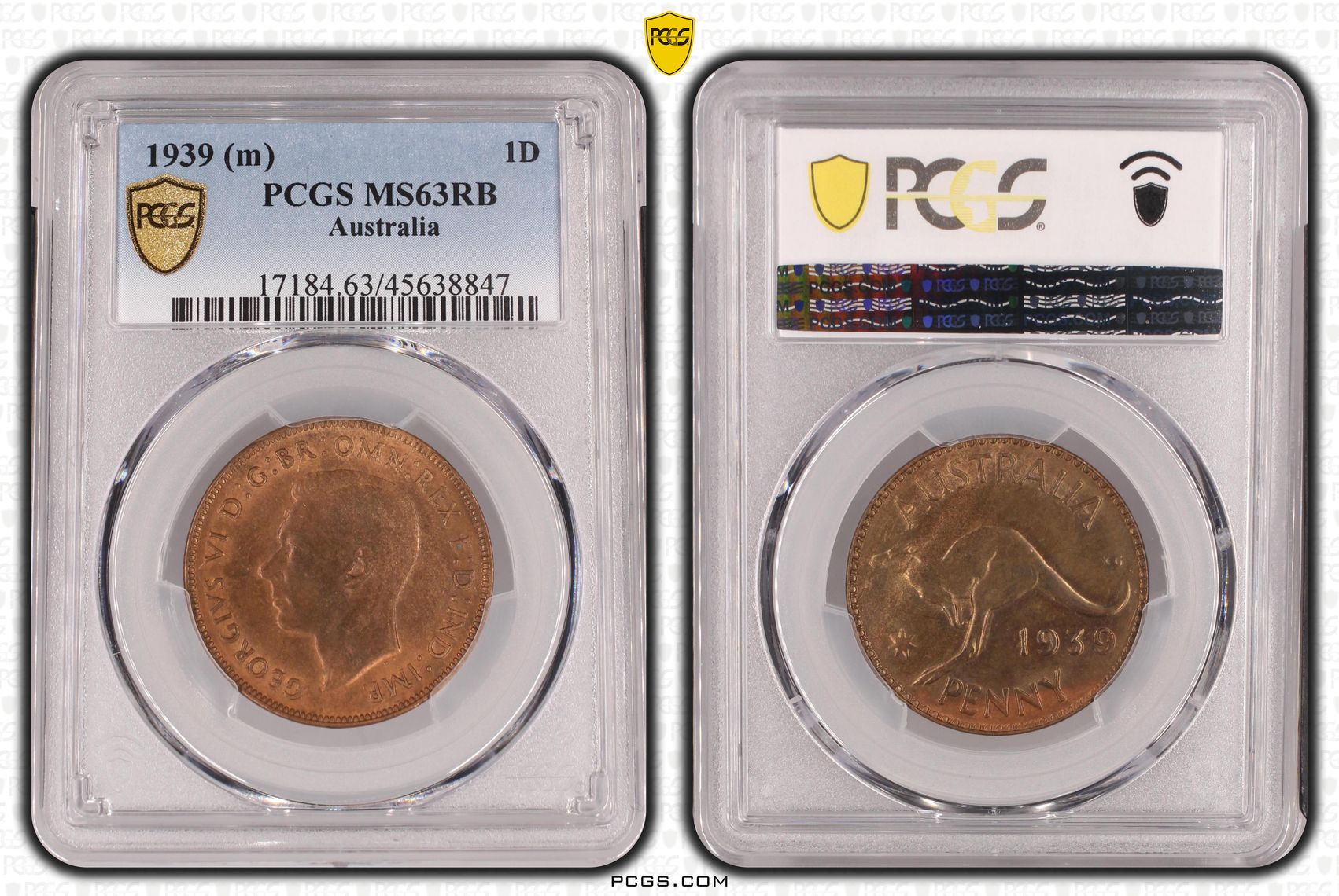 Penny, 1939, PCGS MS63RB