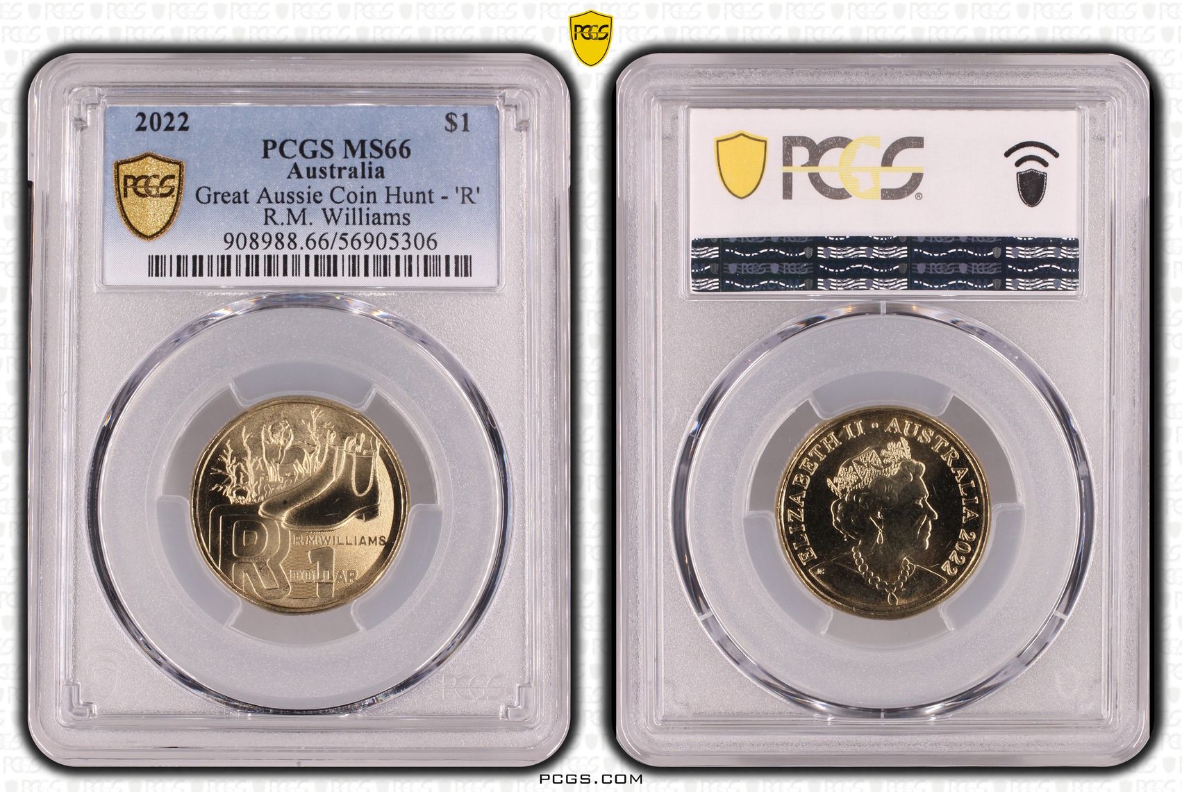Great Aussie Coin Hunt - 'R', One Dollar, 2022, PCGS MS66