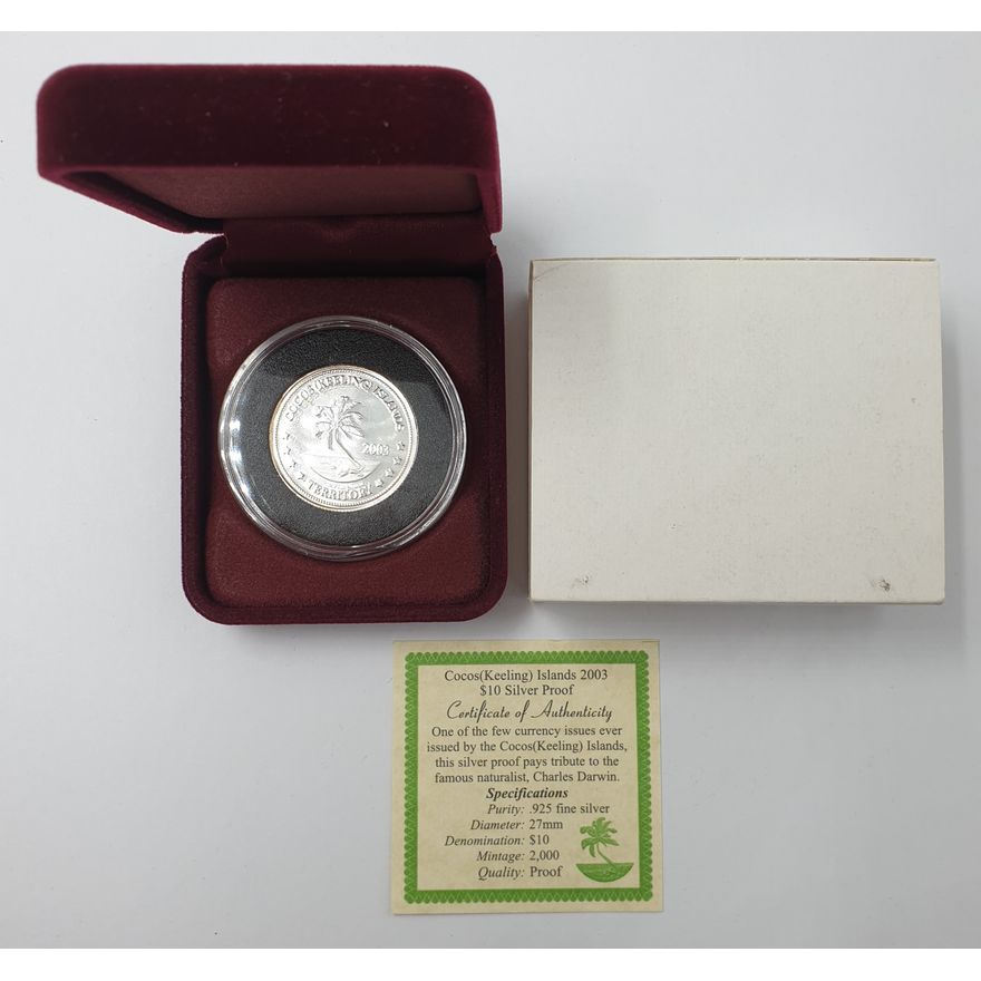Cocos Isl. $10 Silver Proof Coin