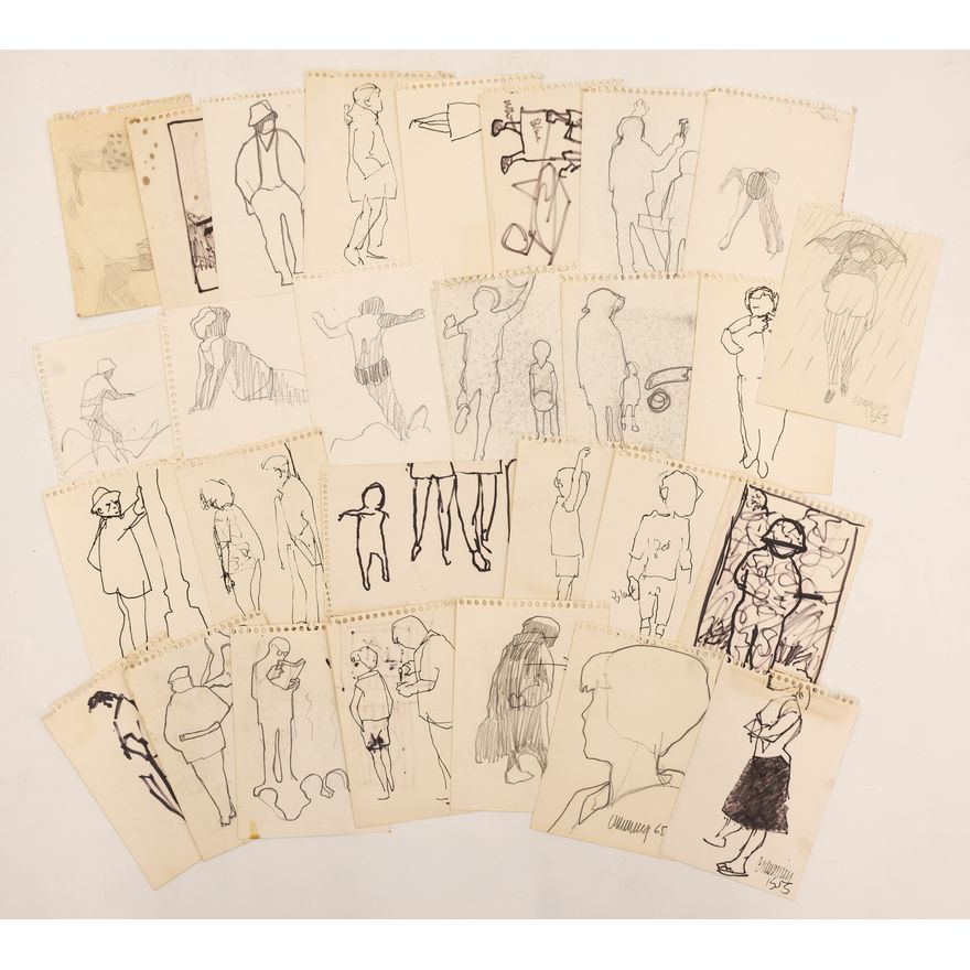 28pc William Cumming Sketchbook Drawings 7''x5''