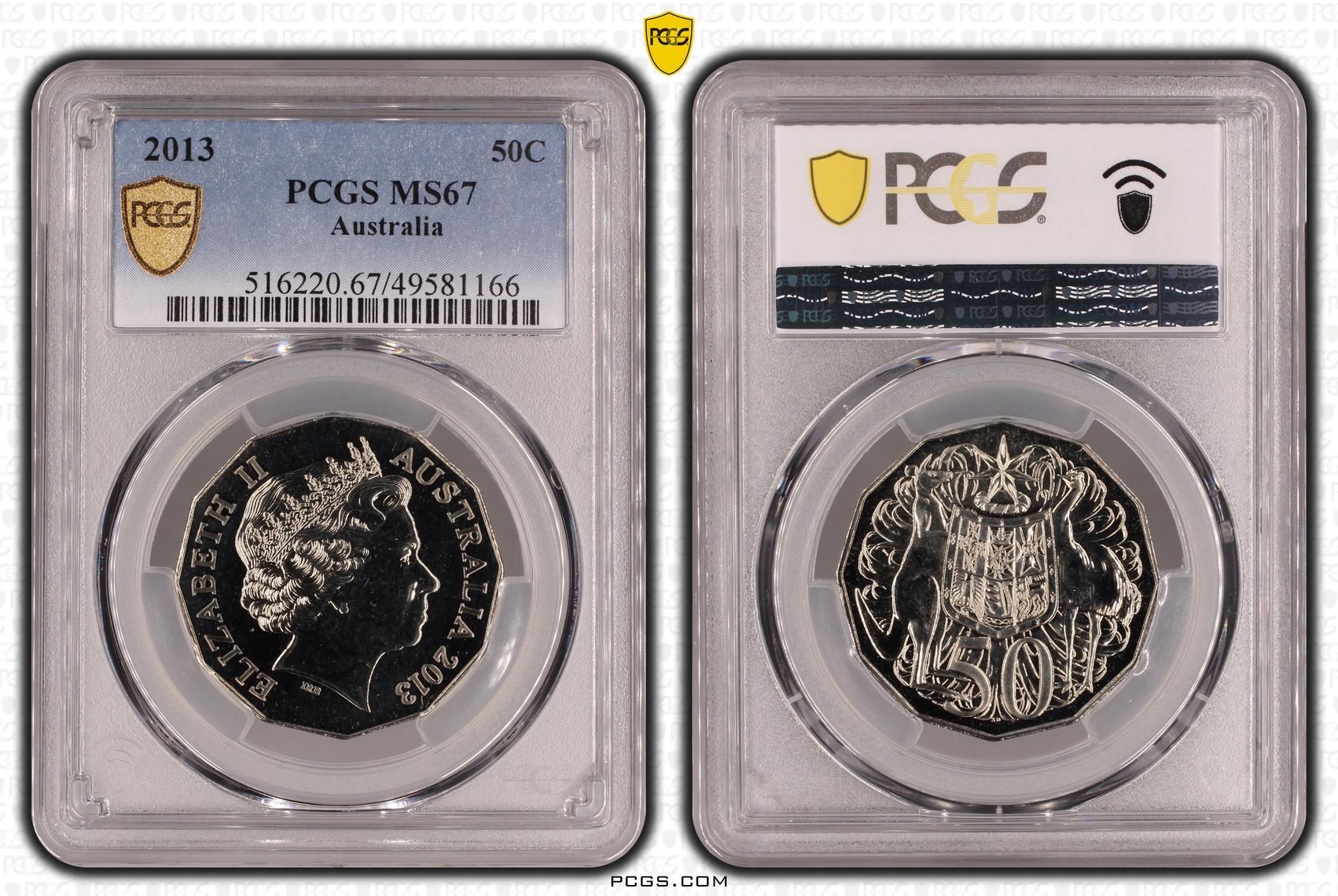 183 · Elizabeth II, Fifty Cent, 2013, PCGS MS67